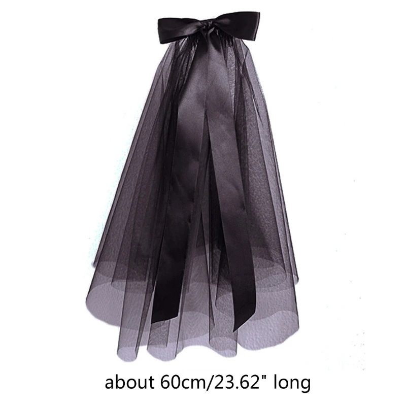 Bowknot 신부 베일과 로맨틱 웨딩 신부 베일 짧은 Tulle 베일 여성을위한 웨딩 헤어 액세서리 신부 들러리 Dropship