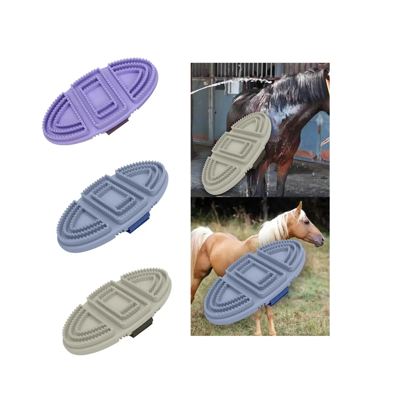 Horse Brush Easy to Use Portable Lightweight Horse Grooming Care Compact Durable Horses Cleaning Comb Horse Scrubbing Tool