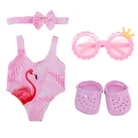 Doll Clothes Sandal Glasses Swimming Suit Set For 18Inch American Doll&43Cm Born Baby Doll Accessories,Our Generation Girl's Toy 2
