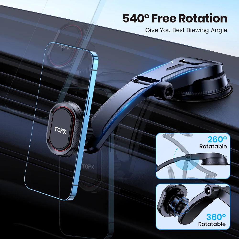 Magnetic Car Phone Holder Stand 360 Degree Mobile Cell Magnet Mount GPS Support