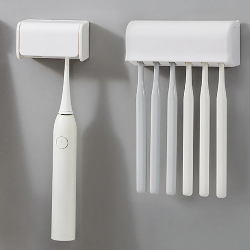 Wall-mounted Toothbrush Holder Shelf Bathroom Toothbrush Organizer Toothpaste Holder