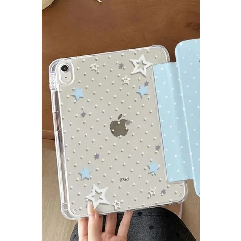 Elegant Black and White Polka Dot Stars Tablet Case