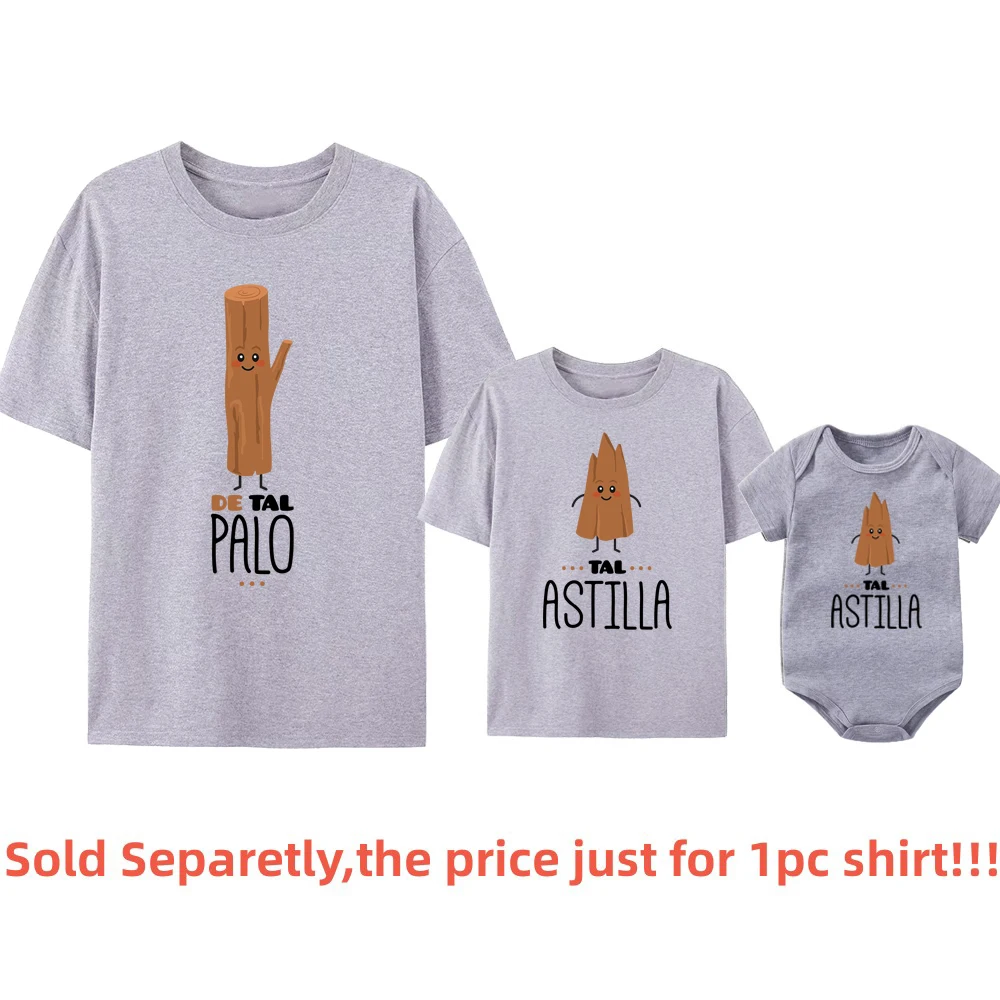 Funny Family Matching Shirts De Tal Palo Tal Astilla T-shirts Daddy and Boys Girls Tees Baby Rompers Father's Day Outfits Gifts 5