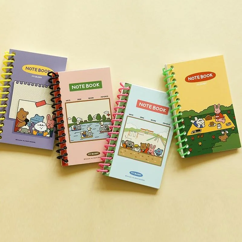 

Creative Korean cute mini coil horizontal line small notebook for notes portable notepads stationery journal