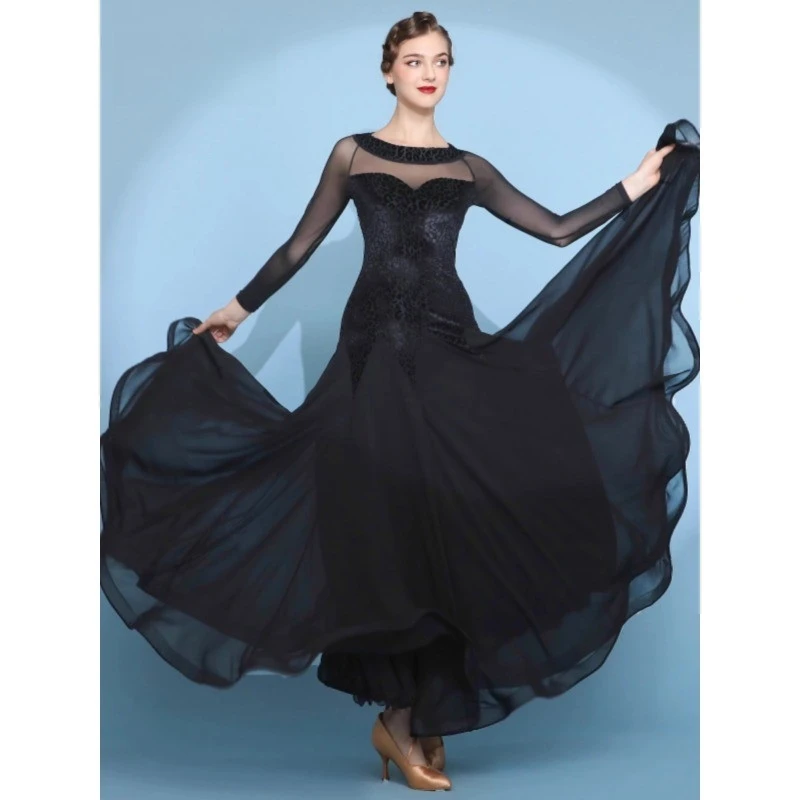 Velvet Ballroom Dance Costumes Modern Dances Ballroom Dances Waltz Swing Dresses