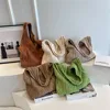 Wool Knitted Shoulder Shopping Bag for Women Vintage Cotton Cloth Girls Tote Shopper Bag Large Female Handbag Crochet Bag 6