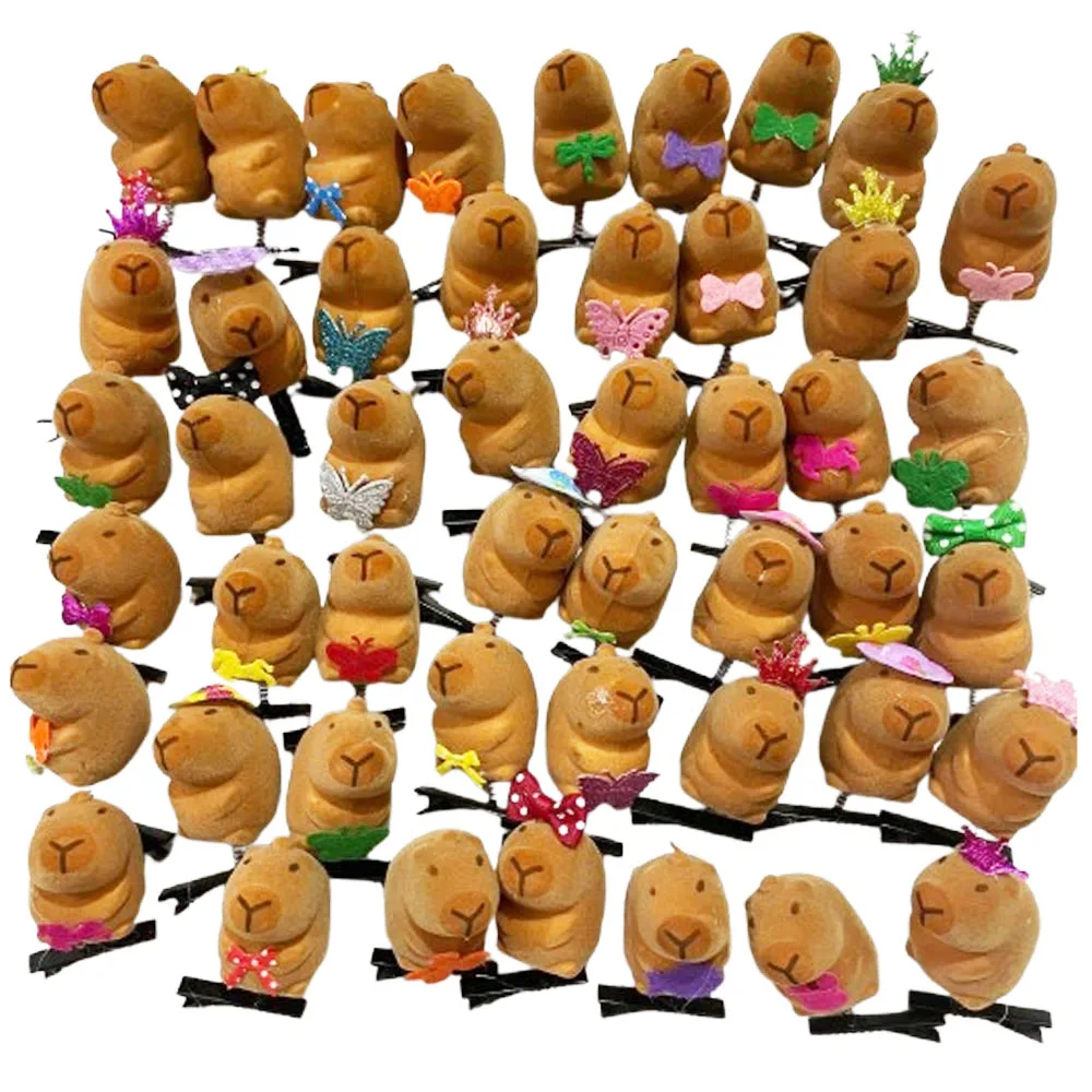 Kawaii Bow Tie Little 3D Capybara Hairpin Spring Clip Duckbill Clip Bangs Clips Side Clips Headwear Hair Accessories 10-100PCS hair accessories hair clips