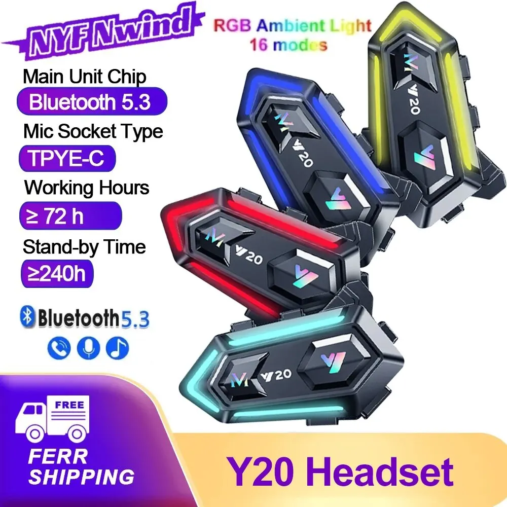 Y20 Motorcycle Bluetooth Helmet Headset