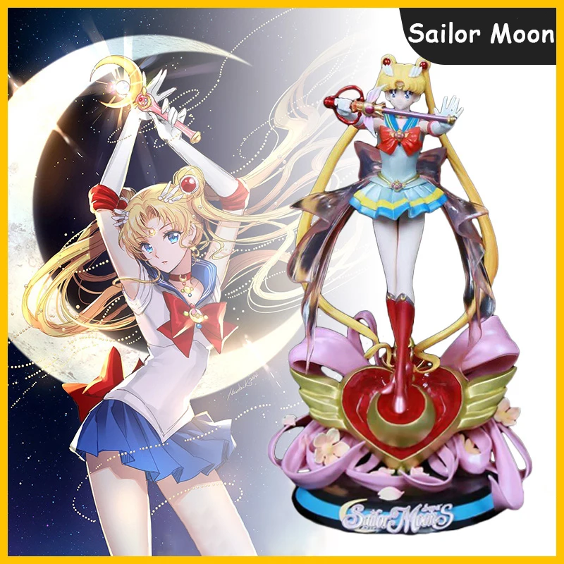 

35cm Sailor Moon Tsukino Usagi Anime Figure Moonlight PVC 1/6 Scale Statue Action Figurine Collectible Model Toys Decoration