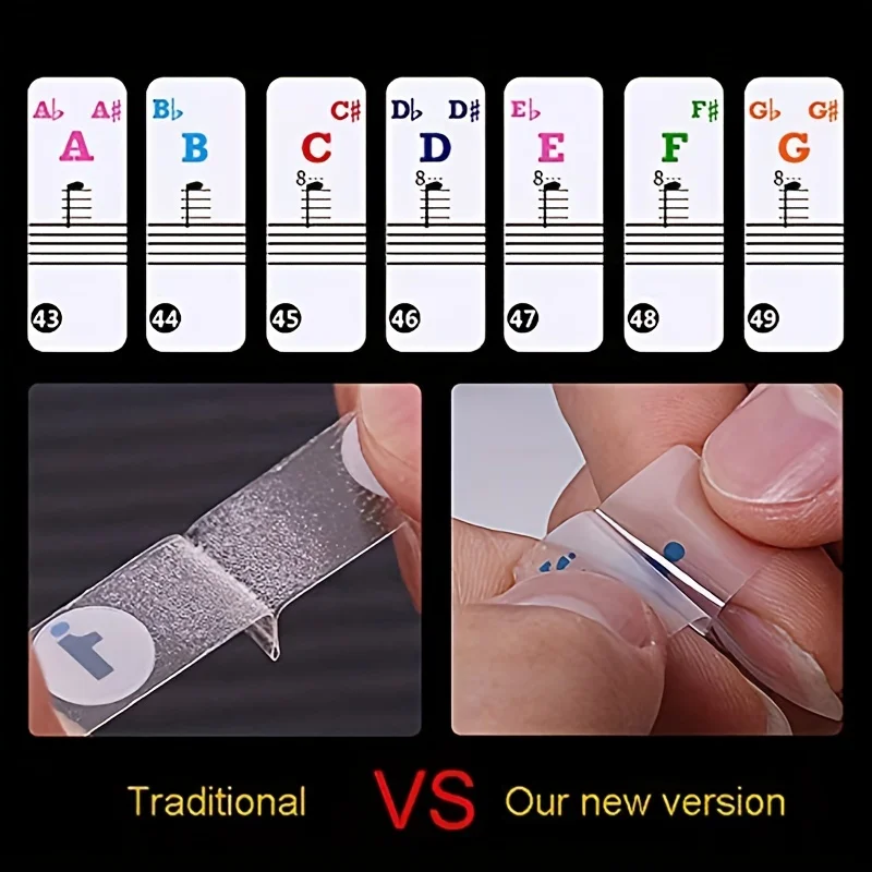Clear Detachable Piano Keyboard Stickers