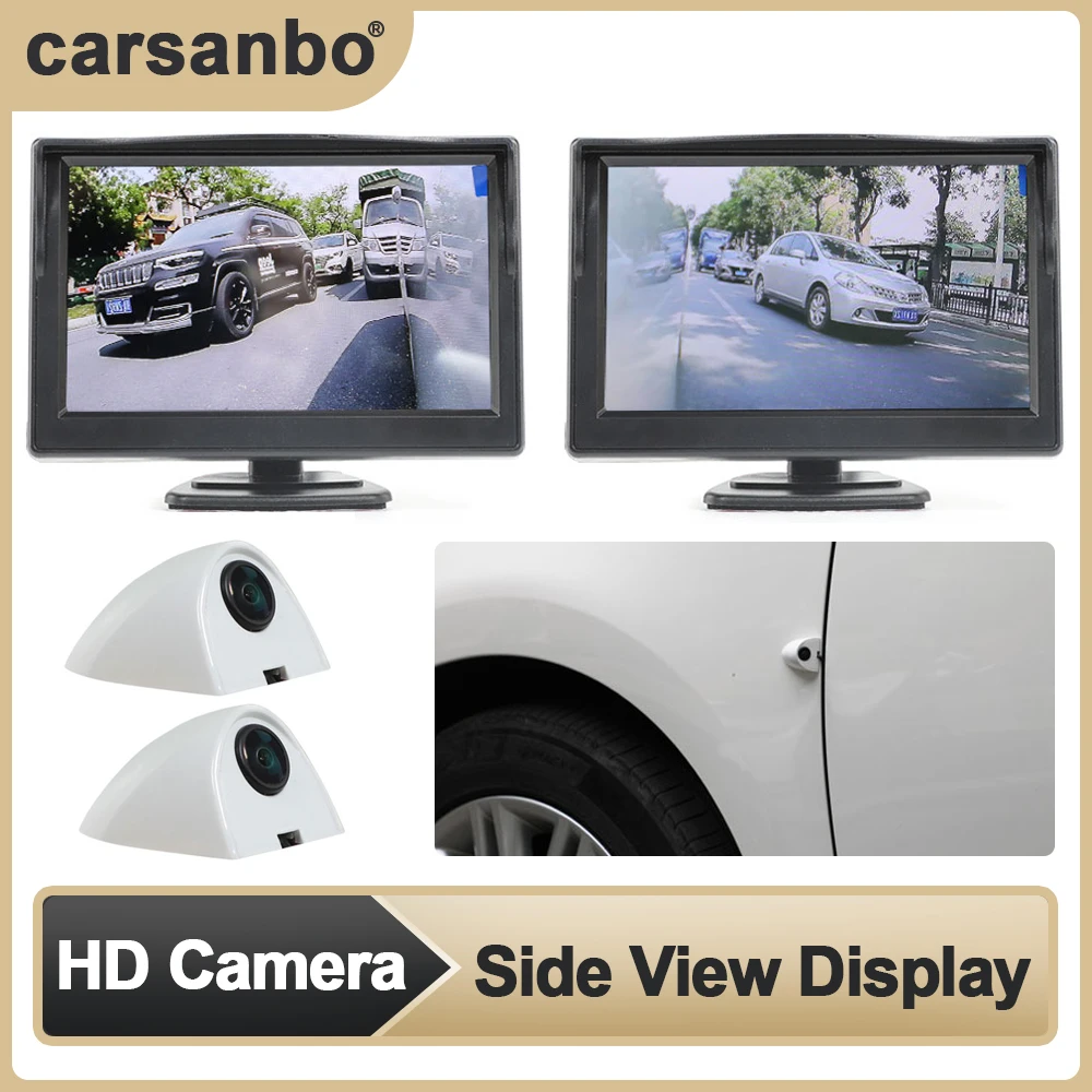 AHD 5 in Digital Car Side View Monitor Mirror System 720P Blind Spot Night Vision Rear View camera with display Back up Car Rear View Camera Car Display Monitor Display Car Parking Monitor