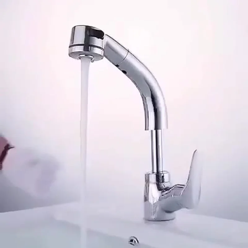 

Pull Out Lift basin faucet rotatable hot and cold water faucet toilet bathroom cabinet faucet Brass Mixer Tap