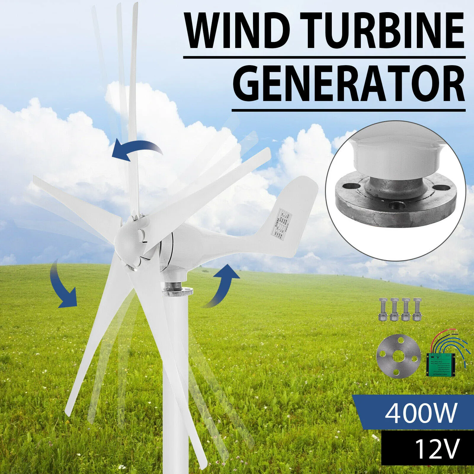 Generatore Di Turbine Eoliche 1200W Mulino A Vento 12V Generatore Eolico Generatore Di Energia Libera Per Uso Domestico Dinamo Generatore Di Energia E