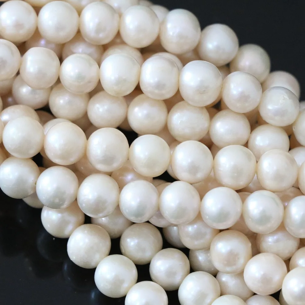 

Natural Freshwater Cultured White Pearl Semi-precious Loose Beads Fit Necklace Bracelet Jewelry 8-9mm Real 100% Pearl Beads 14"