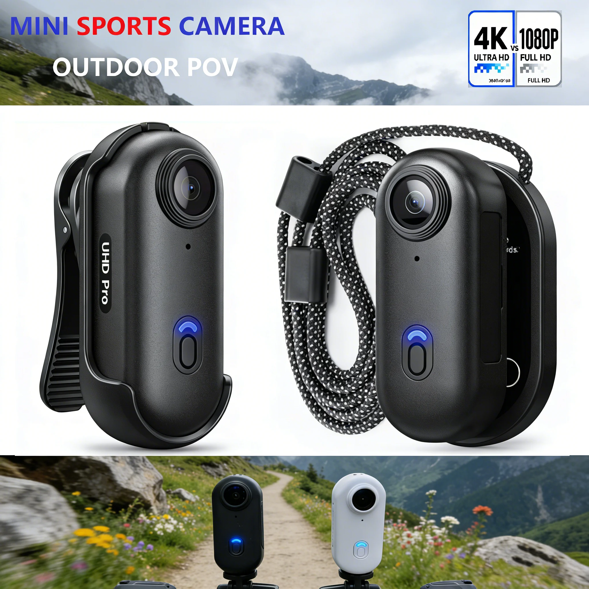 Drone 4K avec caméra FHD/4K, 128Go TF, noir/blanc