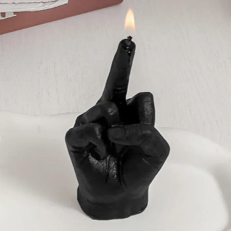 Quirky Middle Finger Gesture Scented Candle - Unique Home Decor & Funny Gift Idea