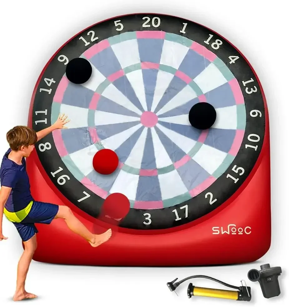 Giant Kick Darts Over 6ft Tall with 15+ Games Included Jumbo Soccer Darts with Air Pump Big Inflatable Games