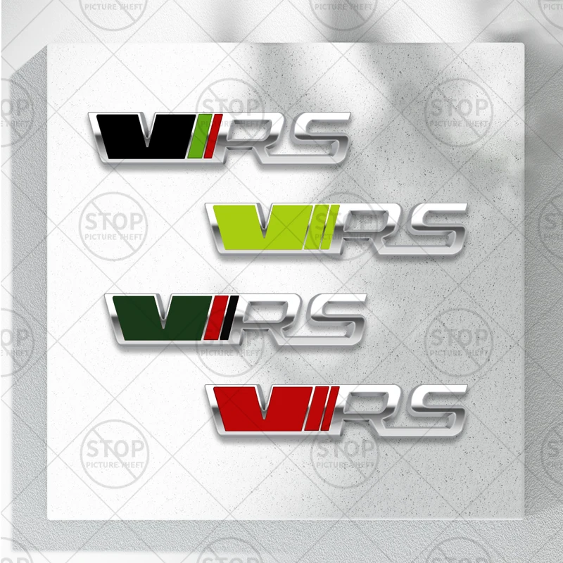 자동차 스티커 VRS 로고 3D 데칼 그릴 바디 사이드 배지 리어 트렁크 엠블럼 (엔야크 카록 스포츠 라인 옥타비아 코디악 몬테카를로 용)