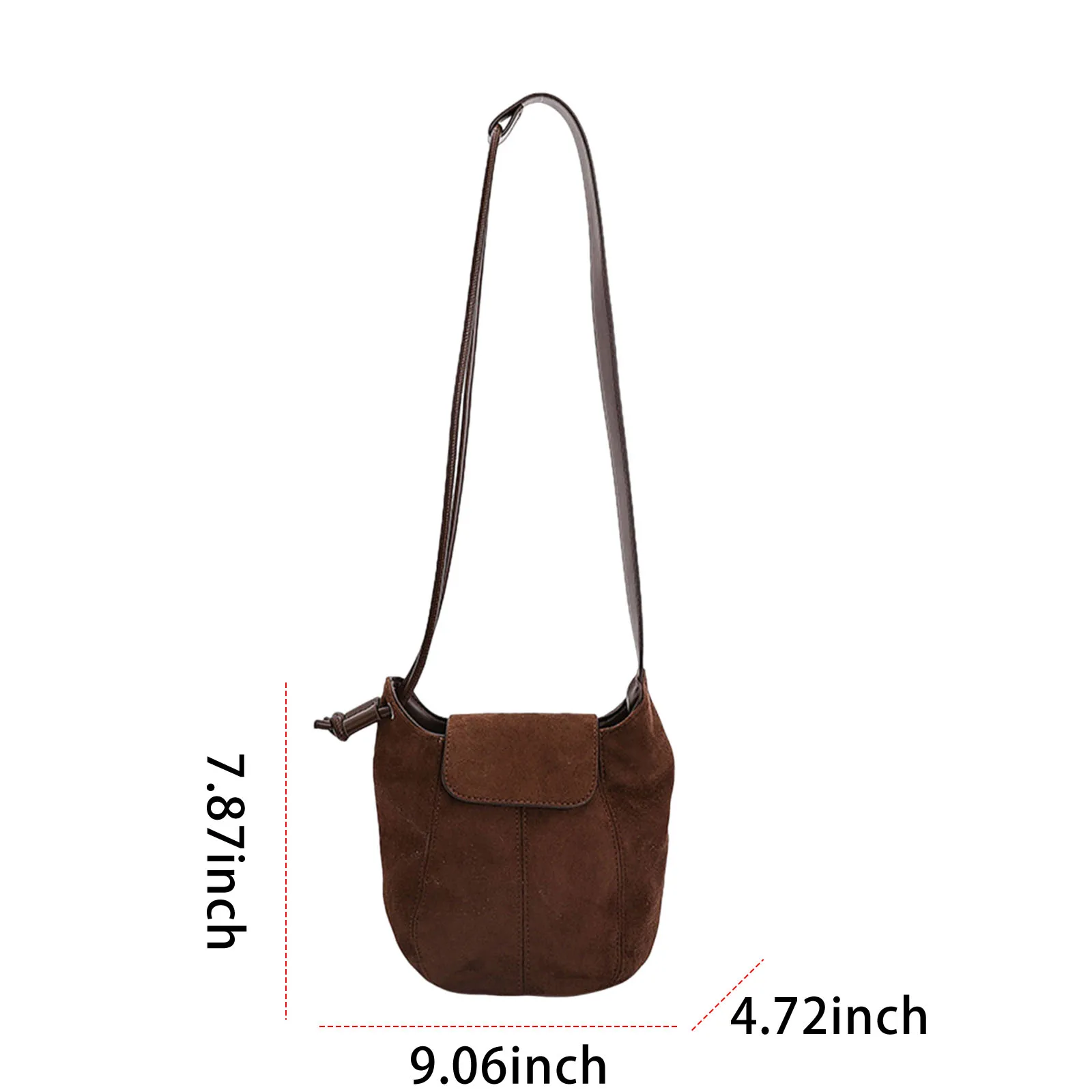 Women Girls PU Leather Single Shoulder Underarm Bag Drawstring Strap Bucket Bag One-Shoulder Crossbody Bag for Work & Outing