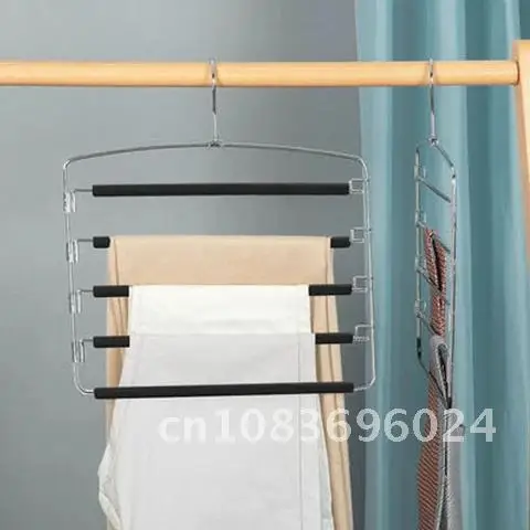 

Hangers Pants Holders Clothes Hanger Rack 5-Layers Storage Closet Organizer Space Saver Trousers Wardrobe Hanger Storage