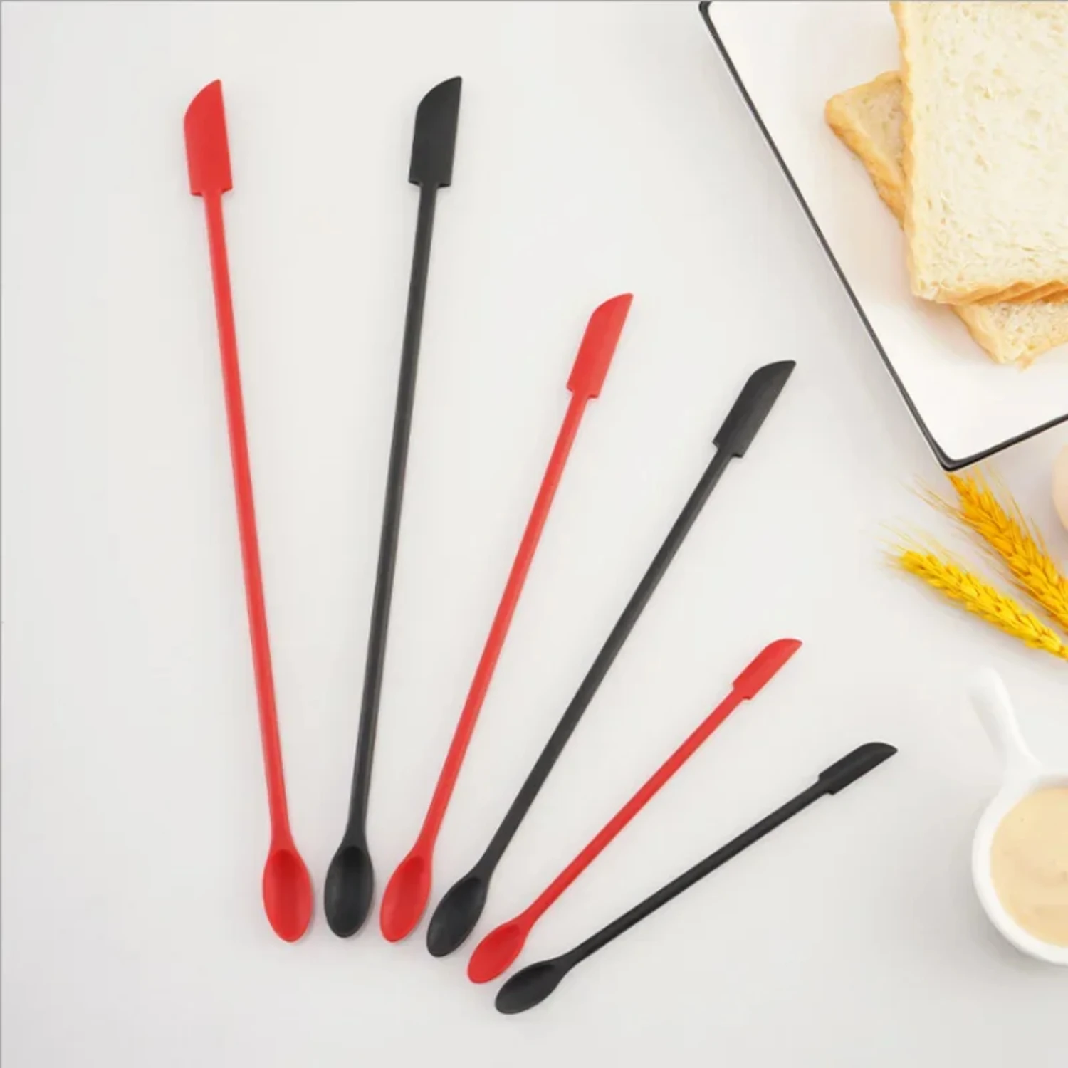 Product Silicone Mini Spatula Set Lengthened Cosmetic Bottle Jam Double- Scraper Cake Baking Tool Accessories