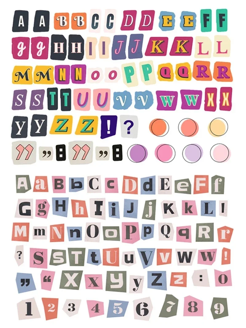 Alphabet Label Stickers Korea Ins English Alphabet Number Symbol Label Sticker DIY Scrapbooking Journal Base Collage Diary Album Happy Plan Decoration alphabet label stickers