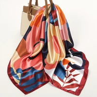 Silk Shawl Satin Square Scarf For Women Flower Neckerchief Female New Headband Hair Bands Print Foulard Hijab Wraps Bandana 2024 6