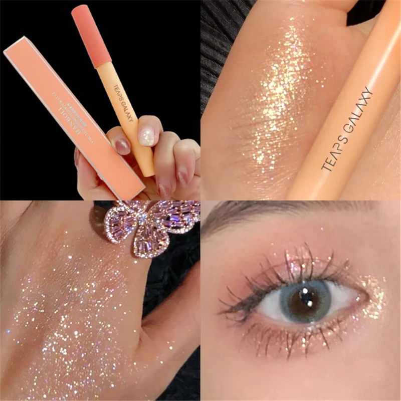 Sombra forro lápis diamante glitter rosto maquiagem highlighter longa