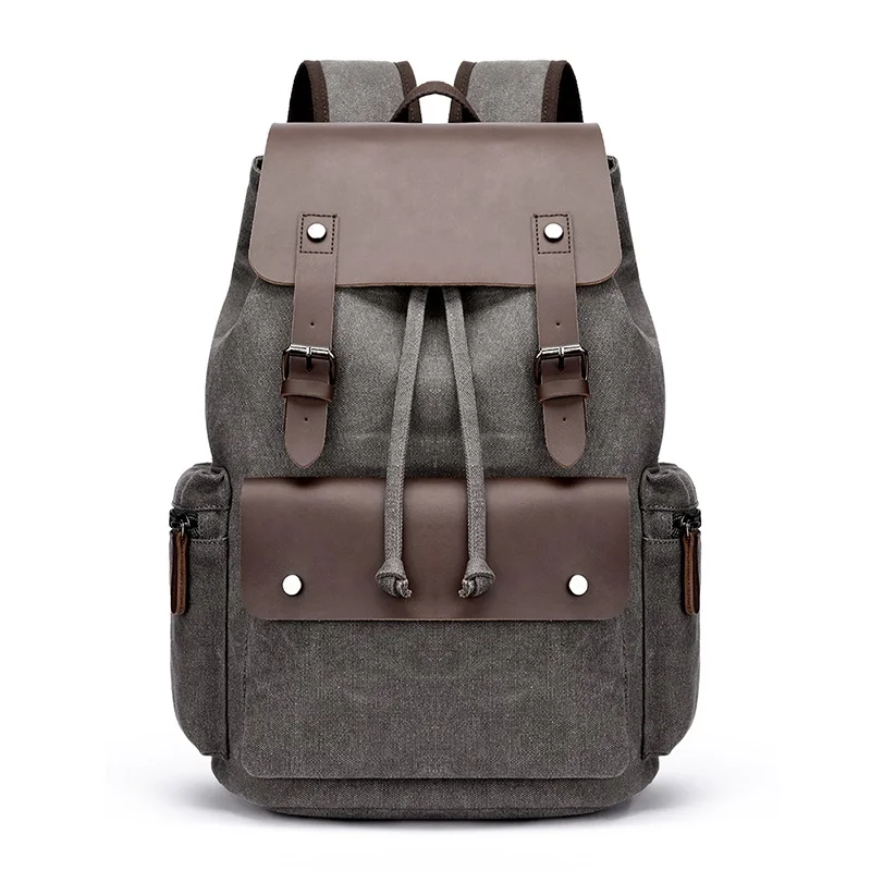 

2023 Canvas Backpack Laptop Bags College School Backpack Men's Canvas Travel Bags Large Capacity Backpack