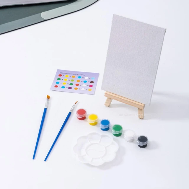 Children's Watercolor Painting Set Mini DIY Hand-painting Materials with  Easel Kids Acrylic paints Mini Easel Painting Supplies - AliExpress