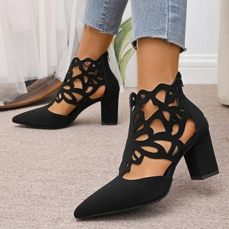 Ladies Shoes 2025 High Quality Ankle Women's Boots Fashion Hollow Out Modern Boots Women New Plus Size Best Seller Sandal Boots