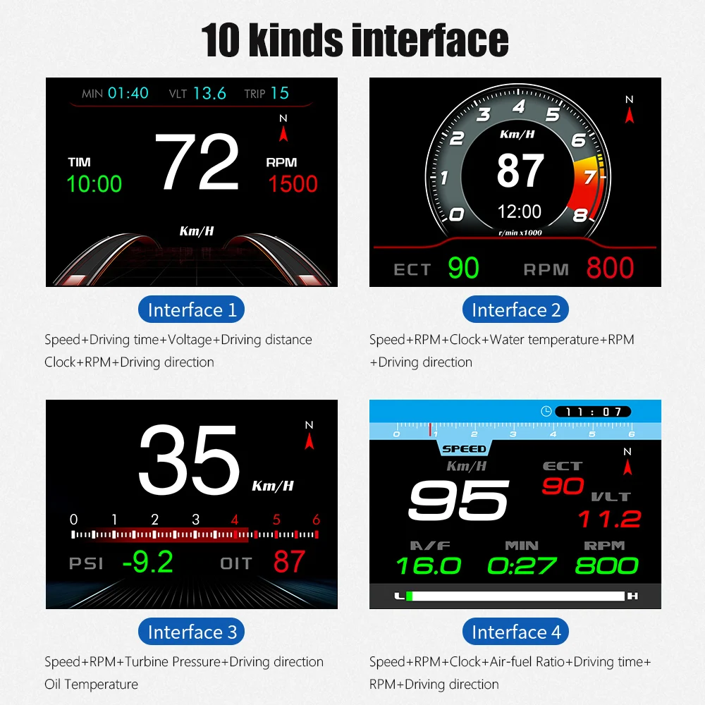 GPS HUD ڵ   ÷  ڵ 극ũ ͺ ׽ ð ӵ 跮 º ǻ Y03 HUD ӵ, P13 OBD2