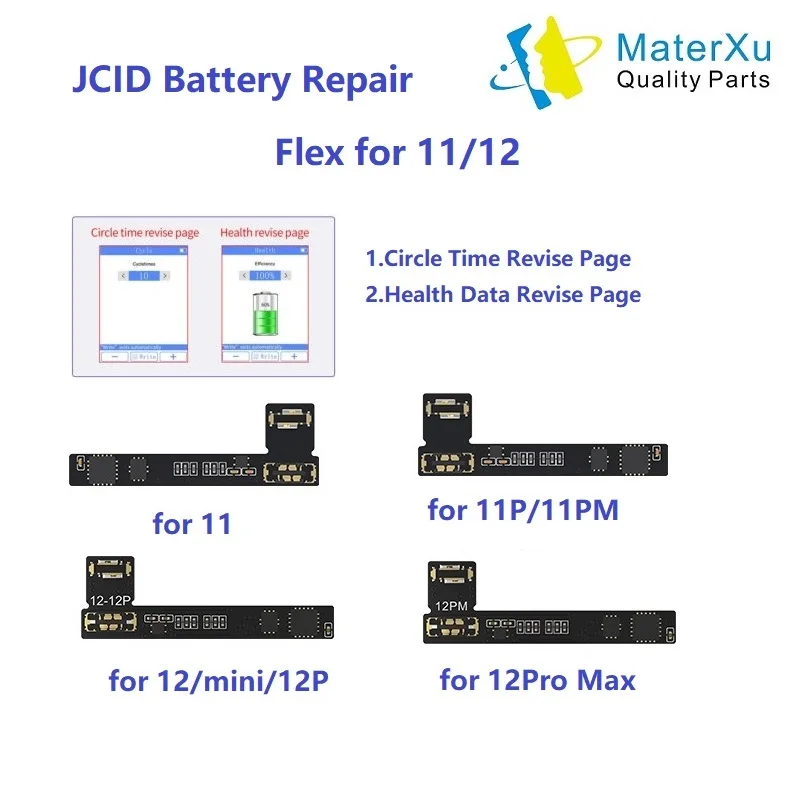 JC Original Battery Flex Replacement Cable Repair Kit For iPhone 13 12 11 Pro Max
