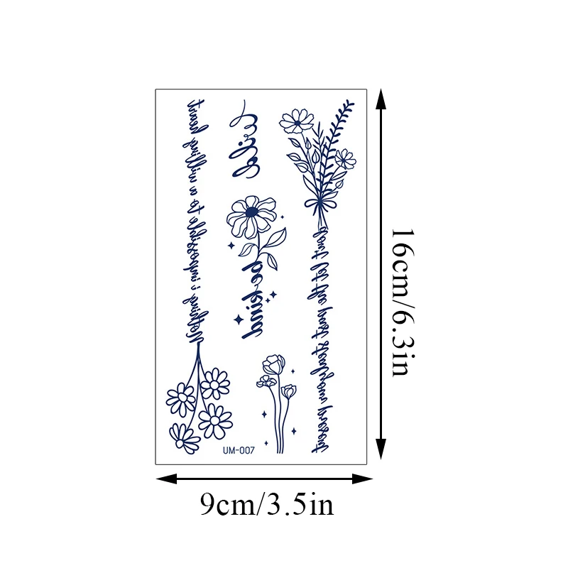 Tatuagem falsa para mulher Herbal Juice Tattoo Adesivos Semi-permanente descartável impermeável borboleta rosa azul tinta tatuagem adesivos