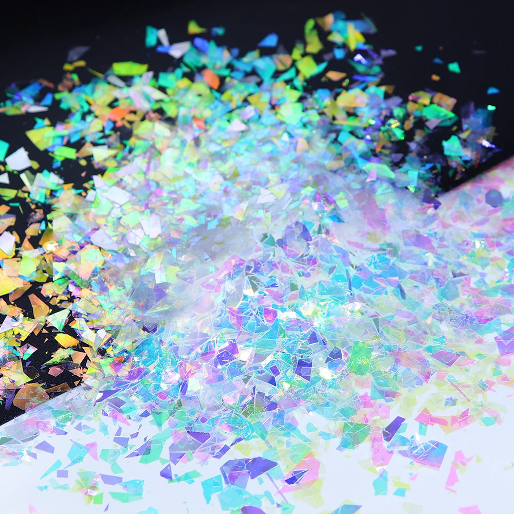 Iridescent Irregular Nail Glitter Flakes Nail Art Decoration AB Mermaid Broken Glass Foil For Manicure Design Nails Accessories 5
