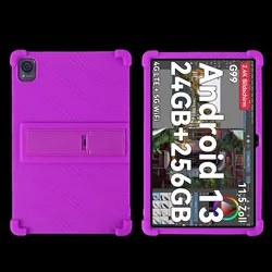 Kids Shockproof Non - Slip Silicone Tablet Case with Reinforced Corners - Soft and Durable Cover for 11.5 - Inch Tablets (PURPLE)