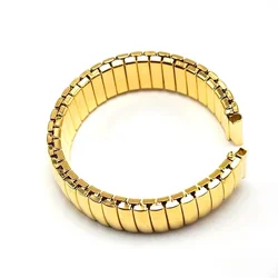 Gold Stainless Steel Stretch Expansion Watchband - Elastic Metal Strap - 22mm (Gold)