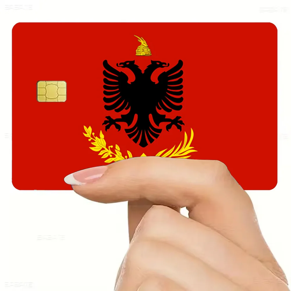 Bank Card Stickers Albania flag Stickers Credit Card Visa Debit Bank Charge Card Bus Metro Waterproof Sticker Decal Decoration