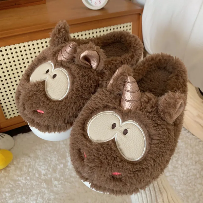 

Funny Cartoon Home Slipper Couple Cartoon Cotton Slippers Men And Women's Plush Slipper 2022 Autumn And Winter Household Shoes