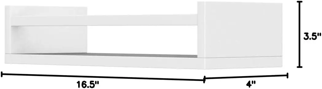 Set of 4 Wall-Mounted Kid's Bookshelf - White Floating Nursery Book Shelves - Durable Wood Construction 2