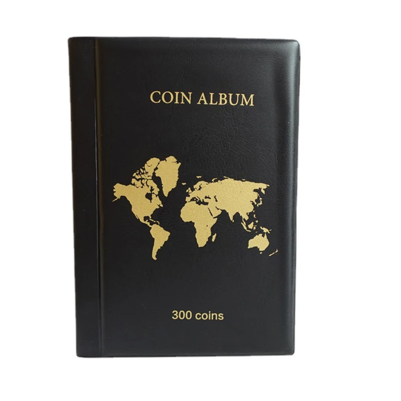 PU Leather Coin Album 300 Grids For Commemorative Coin Badges Tokens
