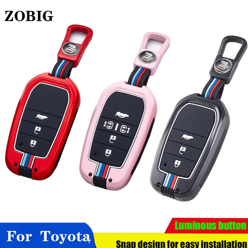 Zobig For Toyota Key Fob Cover Zinc Alloy Plating Full Protection Key