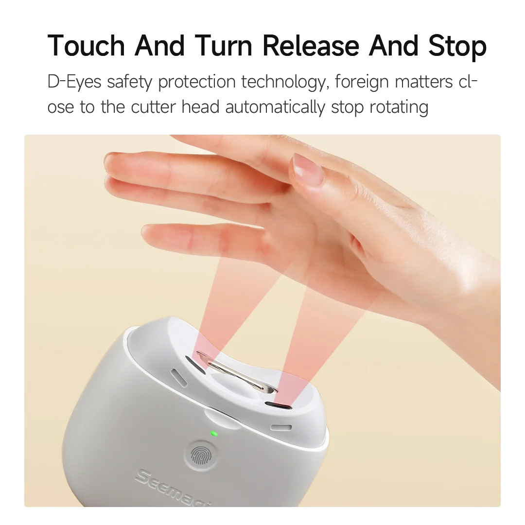 Electric Nail Clipper Electric Power Tools Upgrade Seemagic Electric Automatic Nail Clipper Pro with Touch Start Infrared Protection LED Light Trimmer Cutter Head Tools