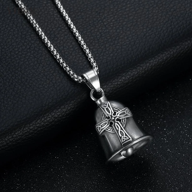 

Biker Bell Pendant Motorcycle Riding Amulet Pendant Rock Party Accessories Men And Women Lucky Jewelry Guardian Bell Necklace