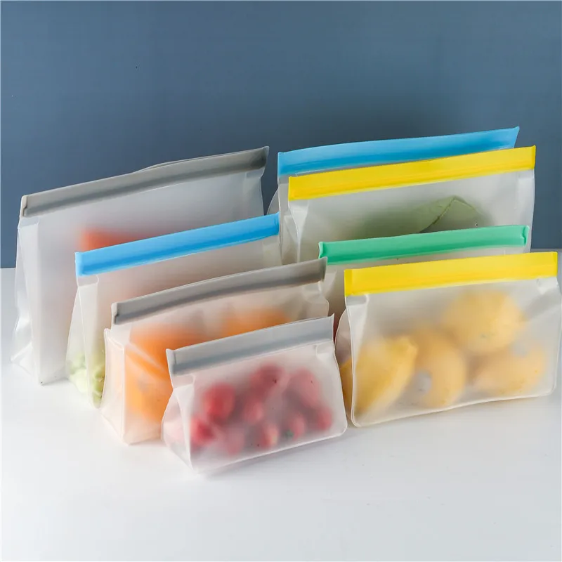 

Multifunctional Storage Bags PEVA Food Bag Freezer Reusable Ziplock Kitchen Food Packing Sealing Fresh Keeper Sealed Leakproof