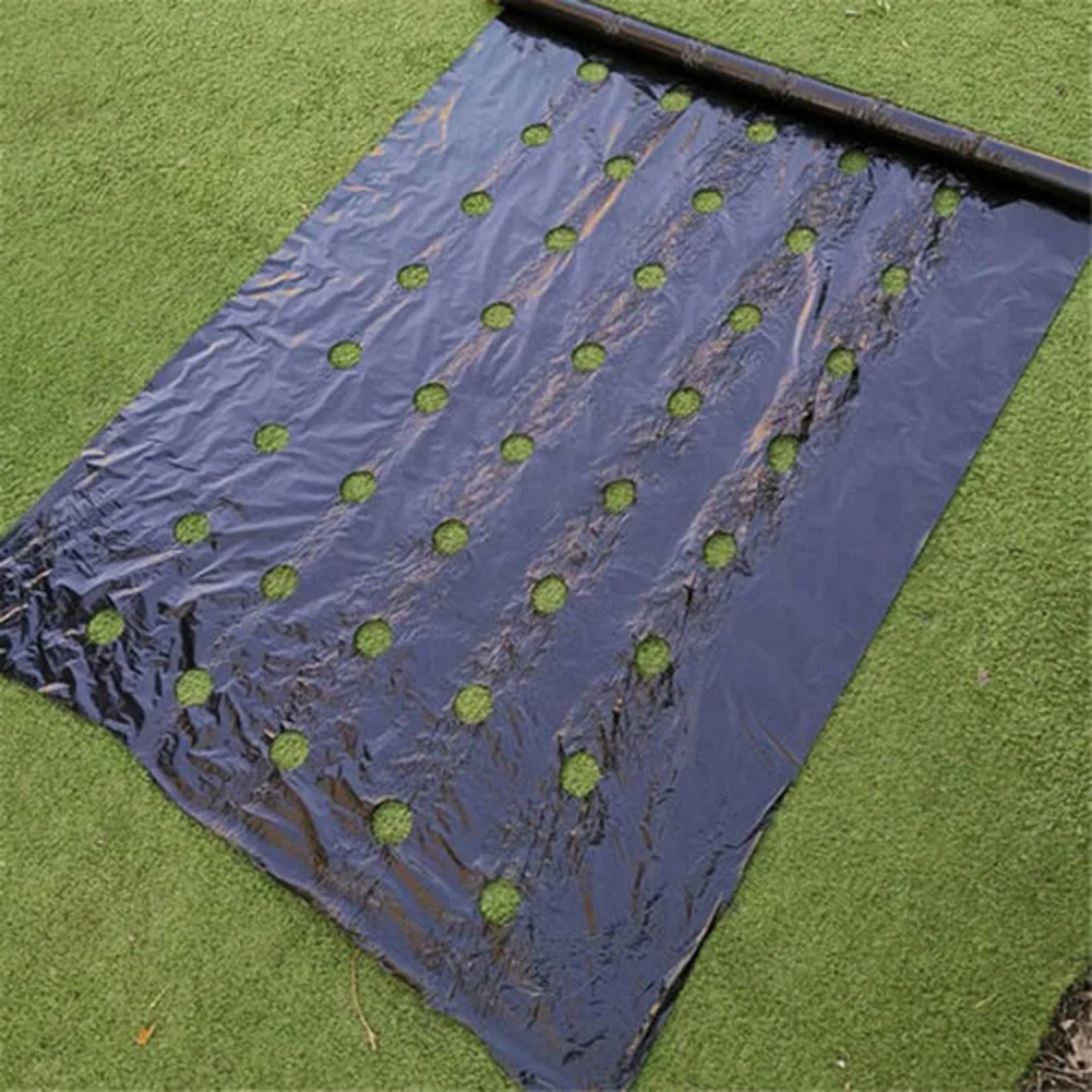 

Ground Cover Plants Film Perforated Mulch 10m*0.95m/10m*1.35m Anti Grass Black Gardening Tools Home Garden PE Film