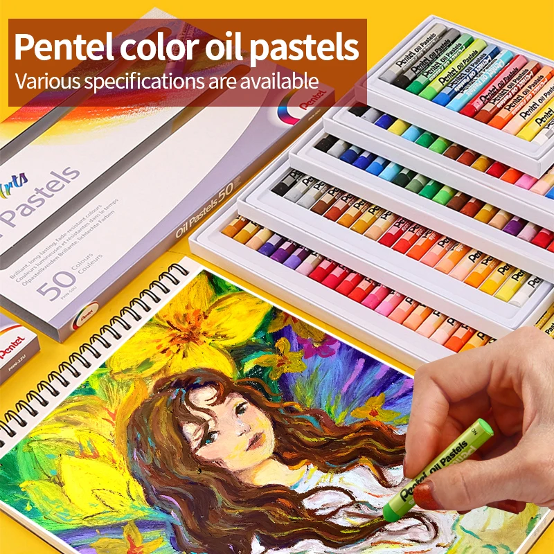 

Pentel 12/16/25/36/50Colors Oil Pastel Crayon Graffiti Soft Oil Pastel Painting Pen for Artist Student Drawing Art Supplies