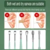 6Pcs Stainless Steel Ear Digging Spoon Leather Cover Cleaner Scoop Double-Headed Spiral Cleaning Health Care Ear Picking Tool 4