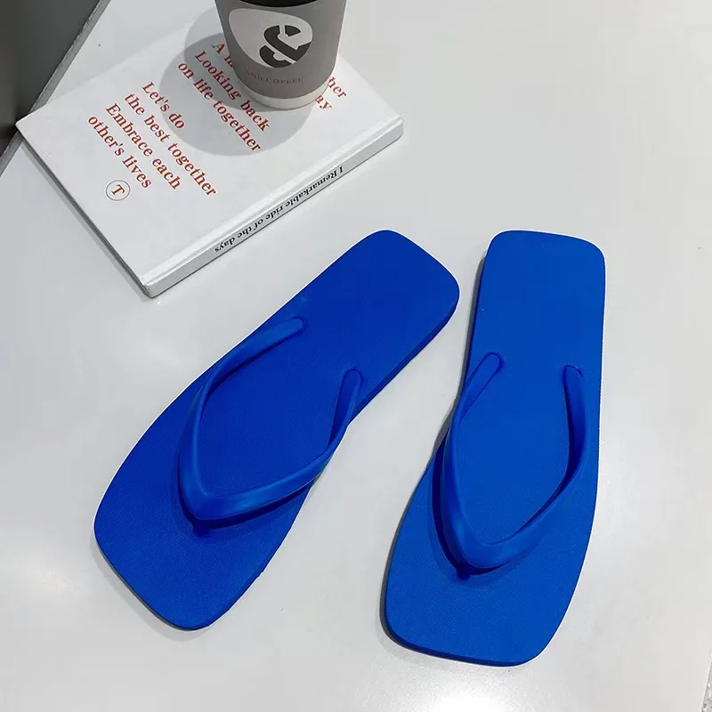 Solid Color Non-slip Leisure Couple Slippers Women Summer Beach Slippers Outdoor Women Flip Flops Breathable Beach sandals women 6