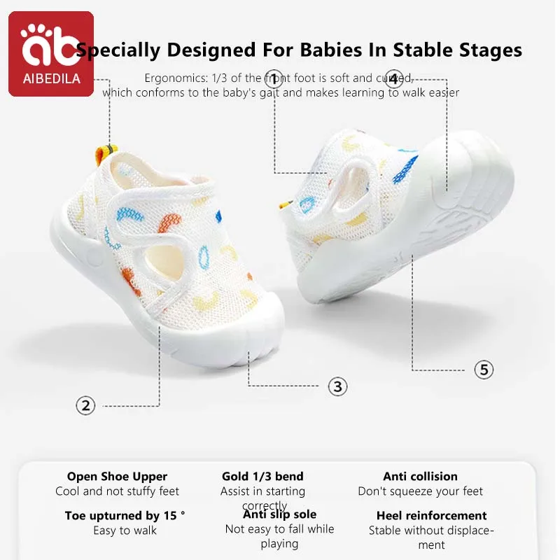 AIBEDILA Newborn Baby Shoes Child Sports Shoes Soft Flats Baby Toddler First Walkers Kids Sneakers 1-3 Year Casual Infant Shoes 4